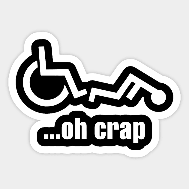 Funny Amputee oh Crap Sticker by unaffectedmoor